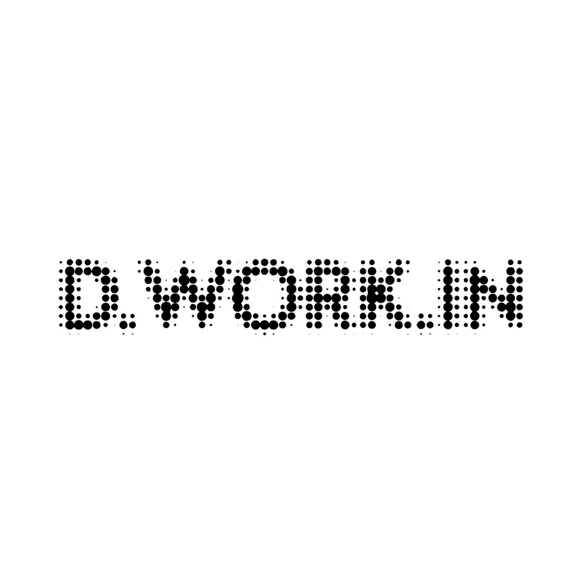 A palavra trabalho está escrita em pontos pretos sobre fundo branco.