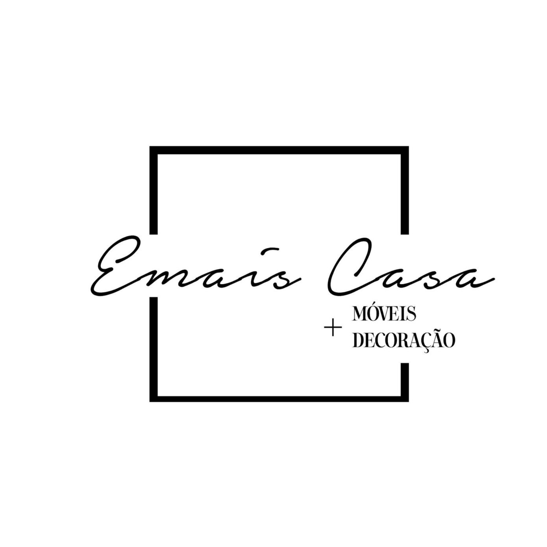 Um logotipo em preto e branco para uma empresa chamada emais casa.