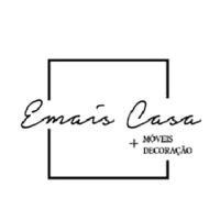 Um logotipo em preto e branco para uma empresa chamada emais casa.