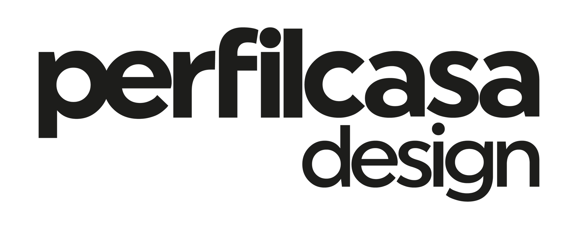 Um logotipo preto e branco para design de perfilcasa em um fundo branco.