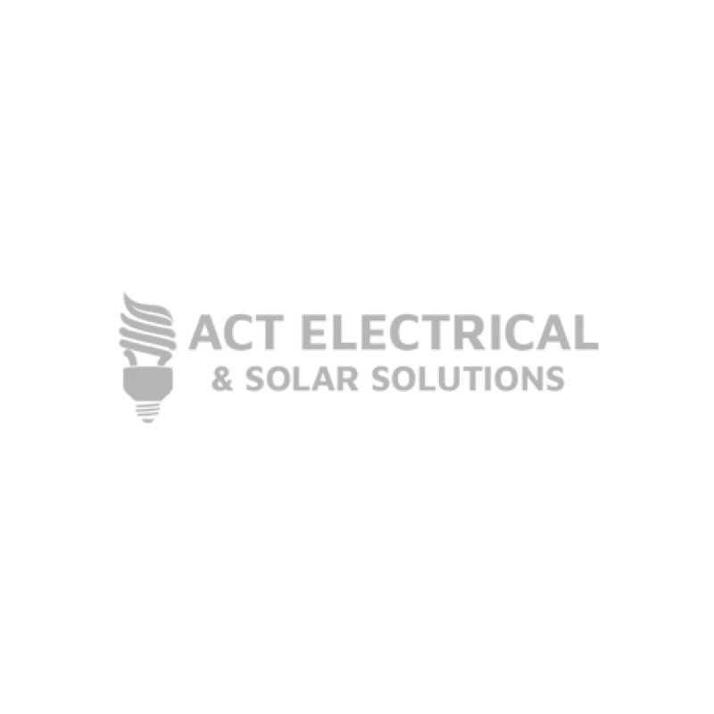 It is a logo for act electrical and solar solutions.