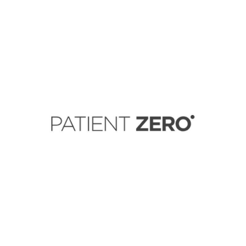 The patient zero logo is on a white background.