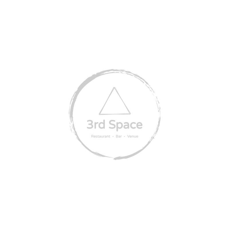 A logo for a company called 3rd space with a triangle in a circle.