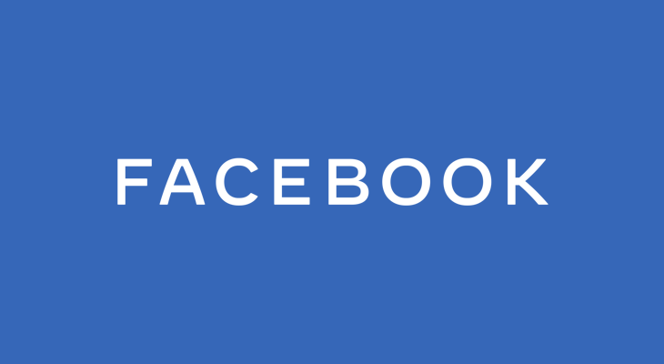 The facebook logo is on a blue background.
