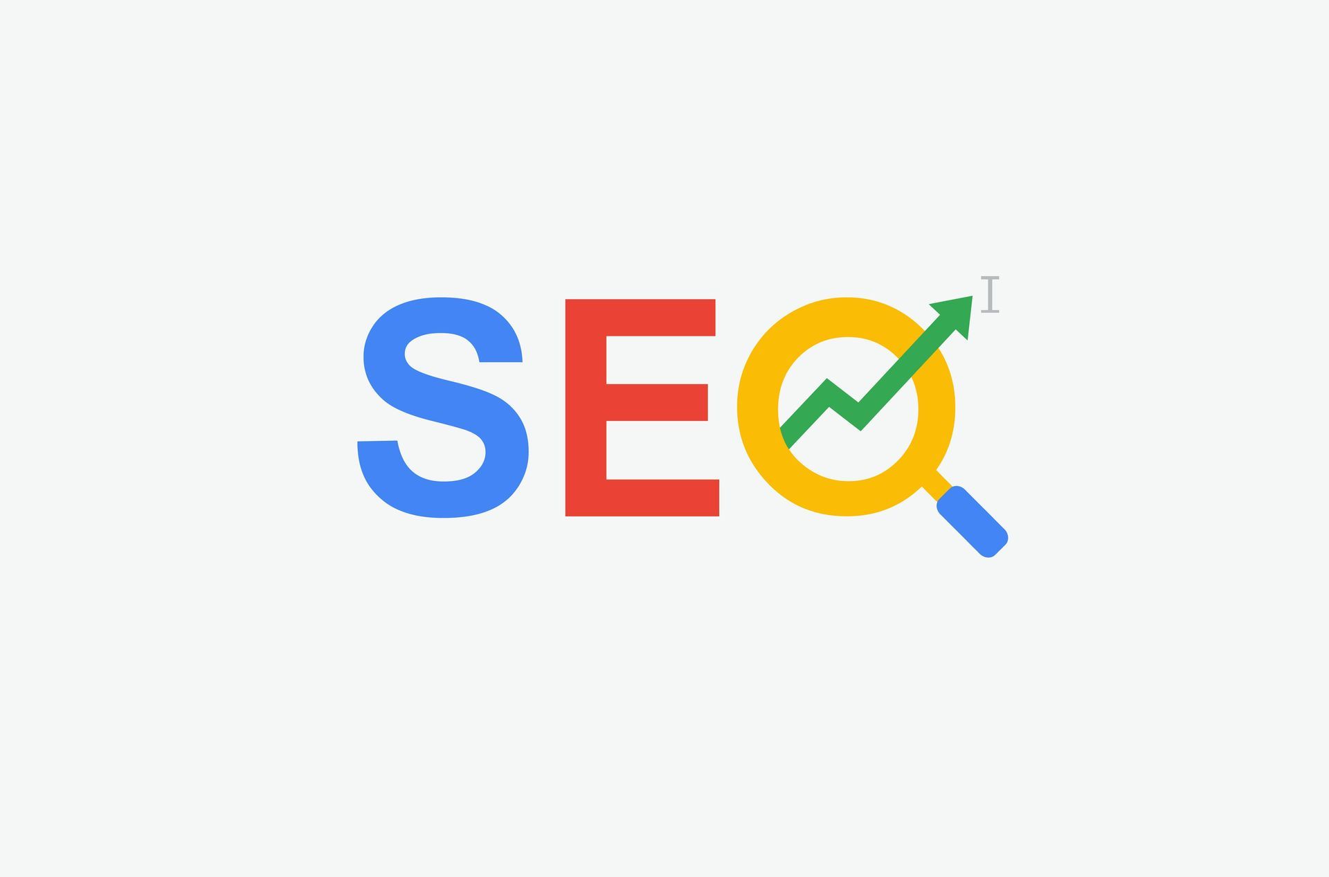 A logo for seo with a magnifying glass and an arrow.