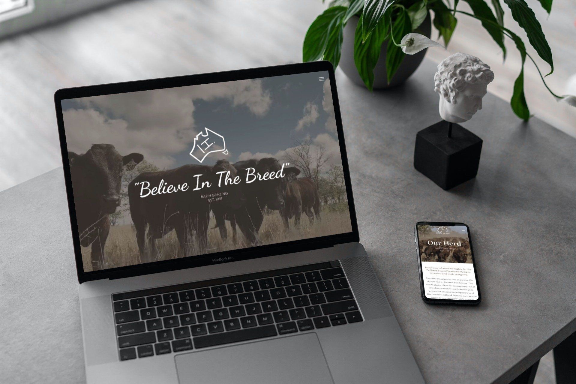 a laptop is open to a page that says believe in the brand