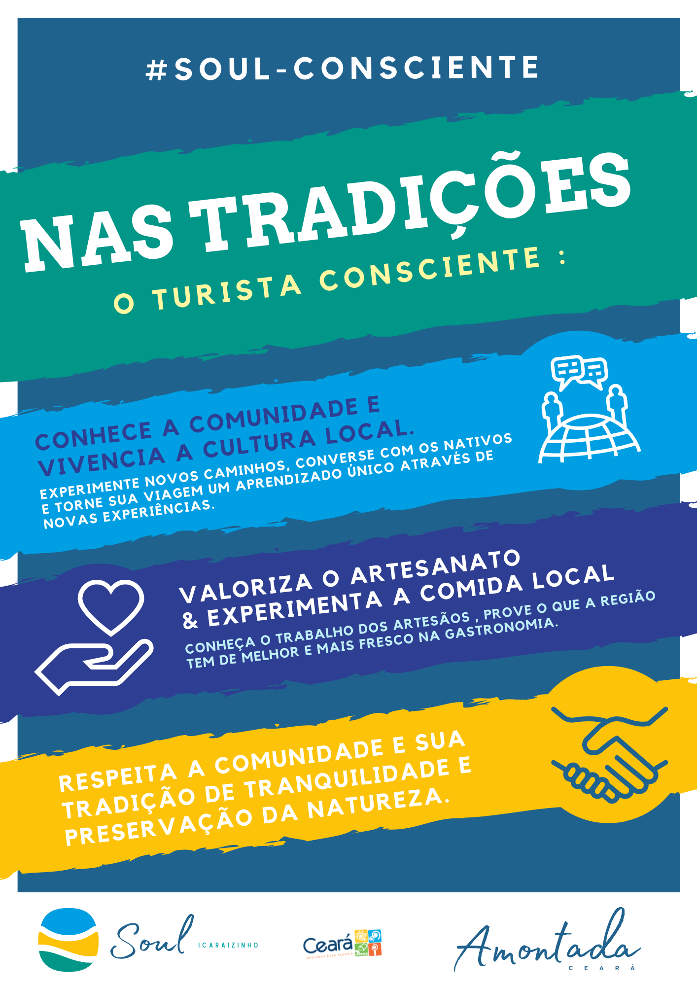 A poster that says nas tradicoes o turista consciente