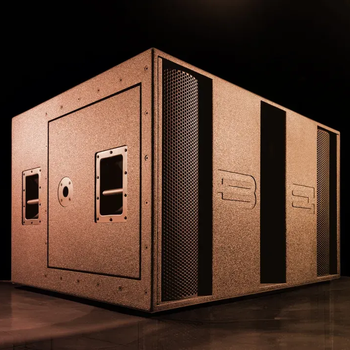 Person carrying a black speaker labeled 