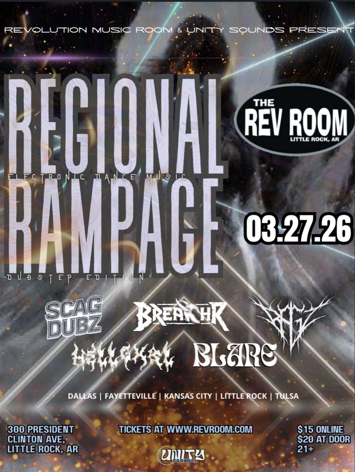 DNB Nights Vol.1 event flyer: Audio Prime, DJ Smurfett. Jan. 31, 2026, at OL Bart in NLR, AR. 10PM-2AM, 18+.