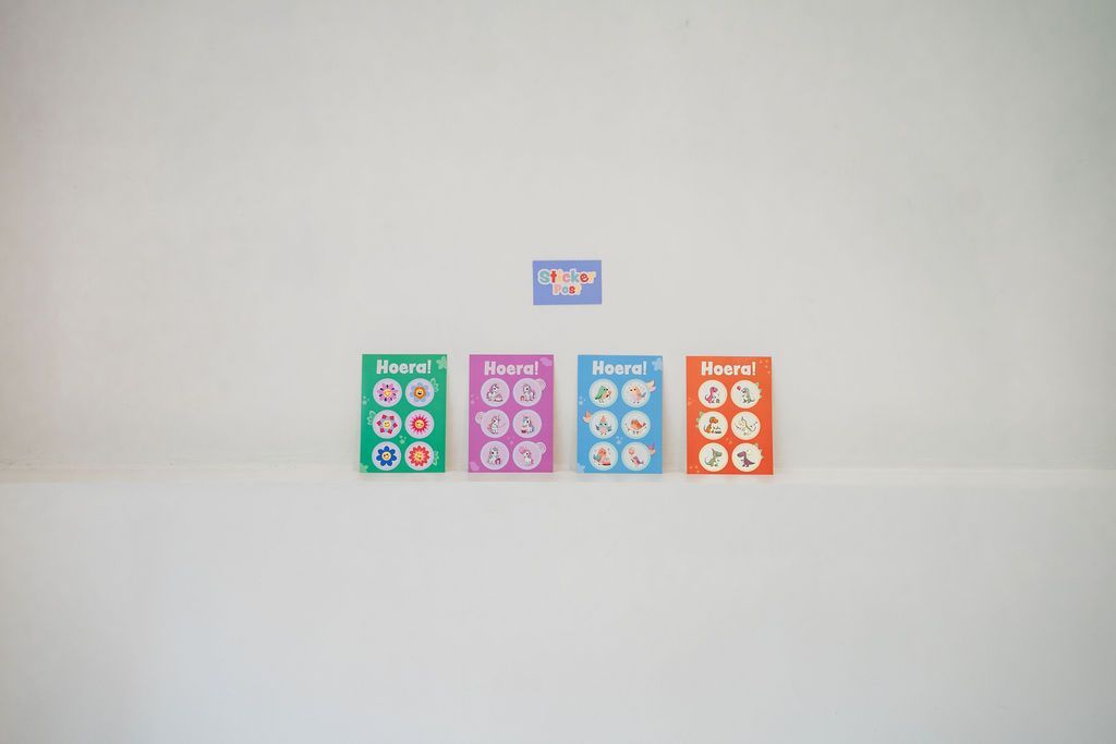 Kaartenset van 4 Stickerkaarten