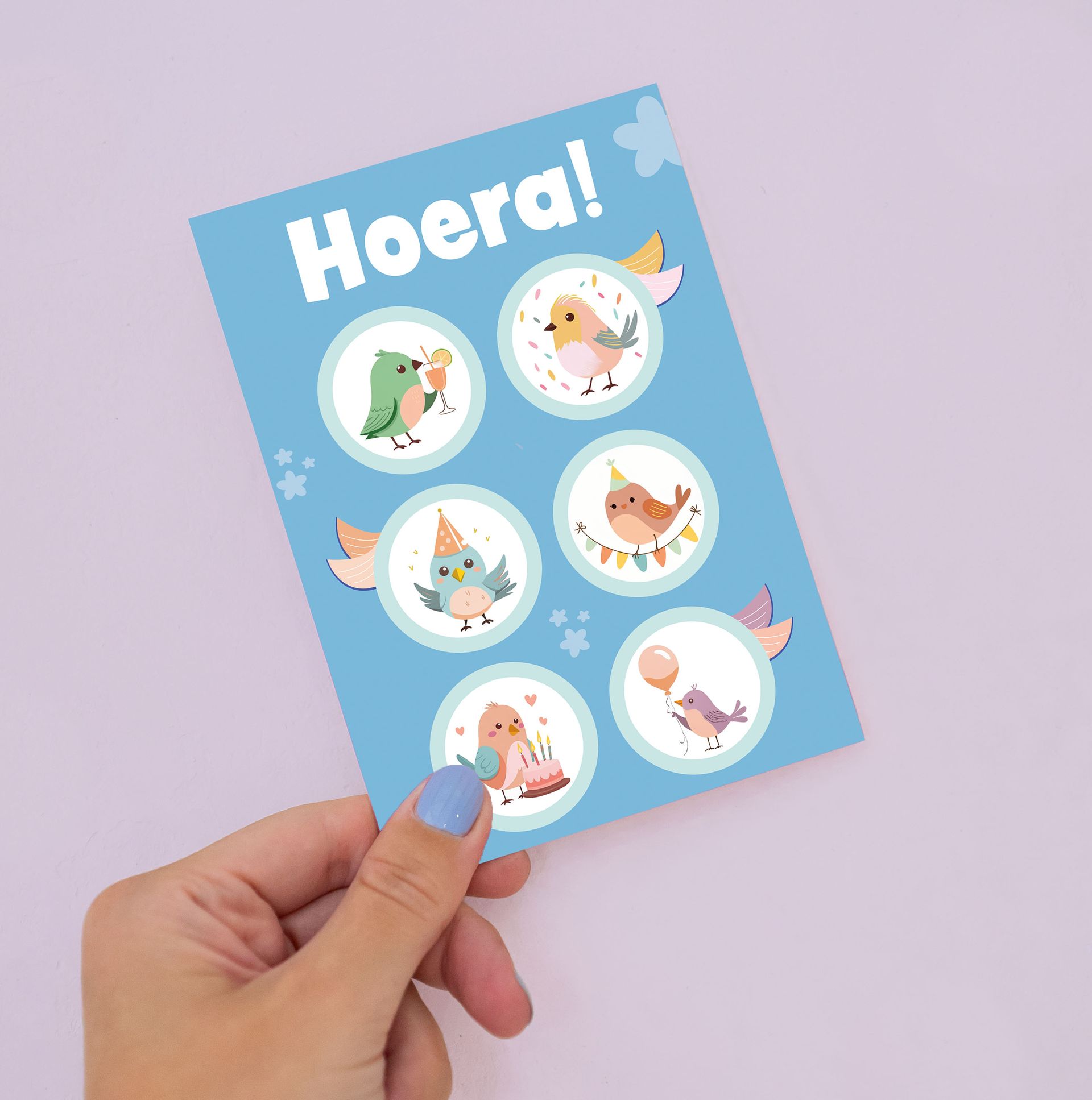 StickerPost ansichtkaart vogels