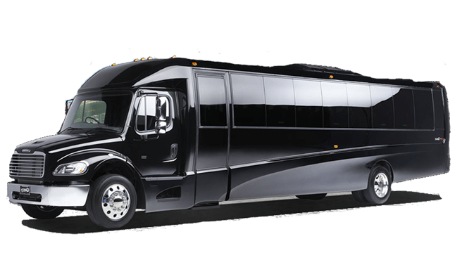 A black van is parked on a white background.