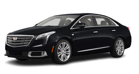 A black cadillac is shown on a white background.