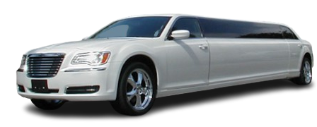 A white limousine is shown on a white background.