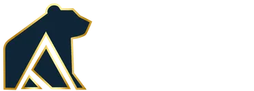 A blue and white digital logo on a white background.