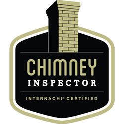 Logo for Chimney Inspector, a black and gold badge with a chimney graphic.