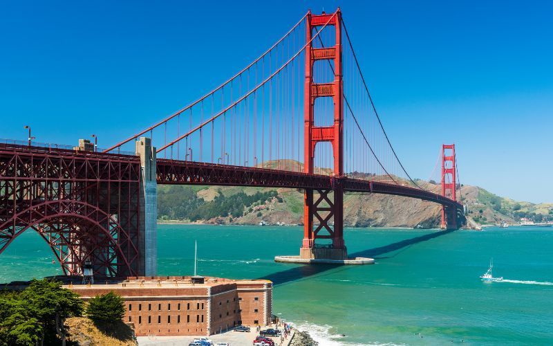 Golden Gate Bridge spanning San Francisco Bay in California, where residents can find debt relief
