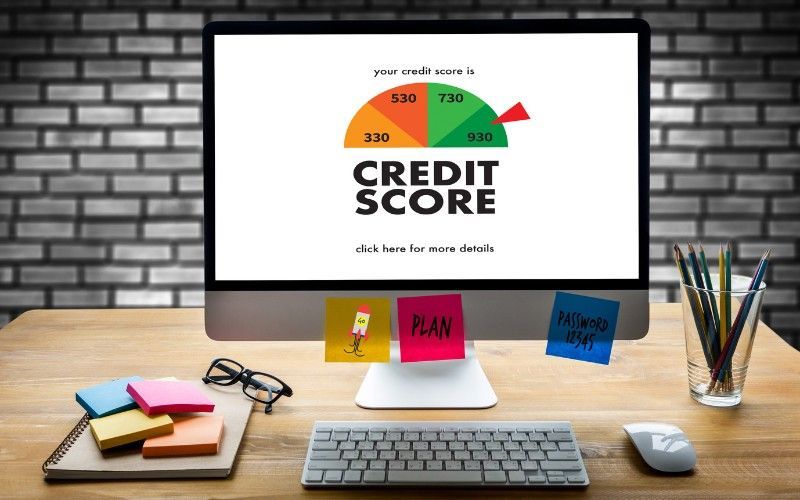 An upward-pointing arrow showing the growth of a credit score, strategies to achieve over 100 points