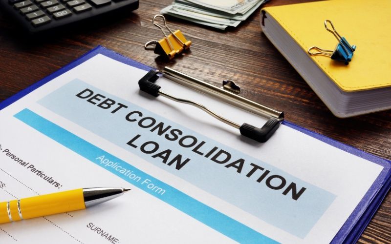 Image of a Debt Consolidation Loan application form for financial assistance.