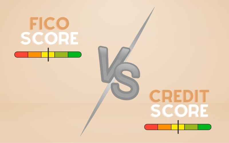 FICO score and credit score facing off, focus on explaining differences between the two scores