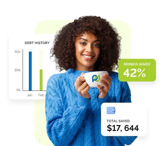 Pacific Debt Relief customer saved 42% on her debt.