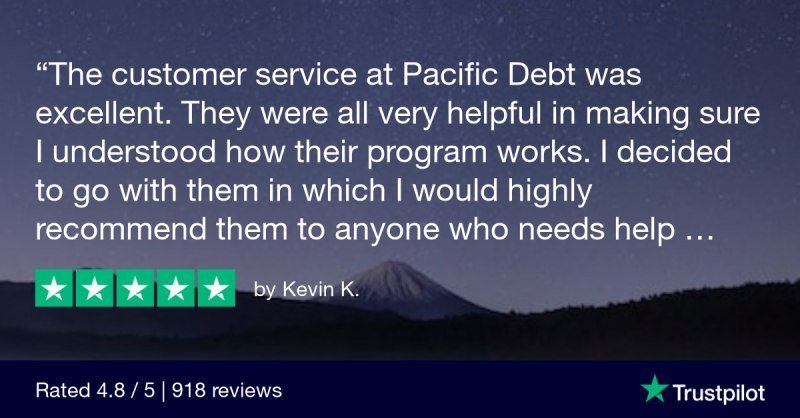 Pacific Debt Relief Trustpilot Verified Review from Kevin