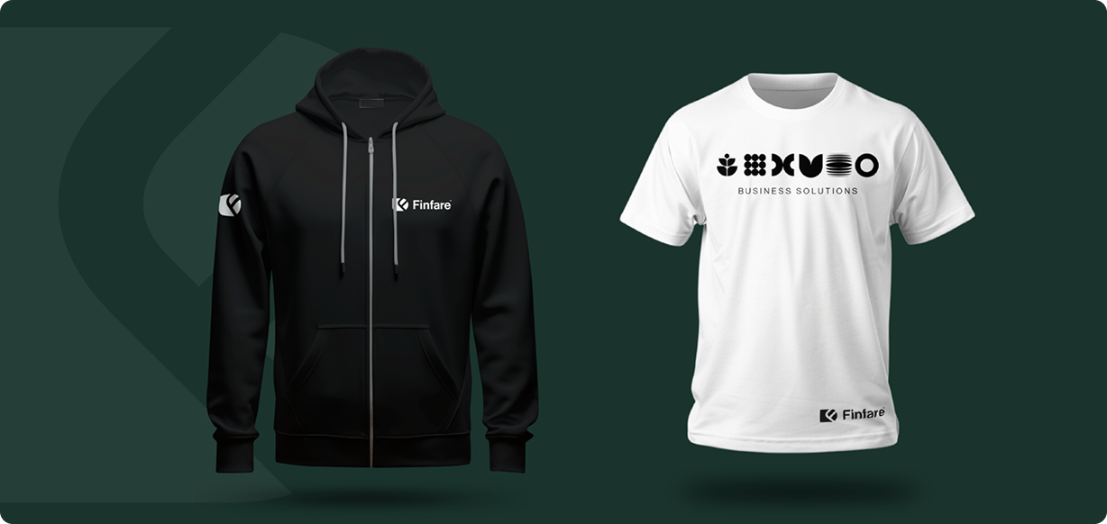 Black zip-up hoodie and white t-shirt on a green background.