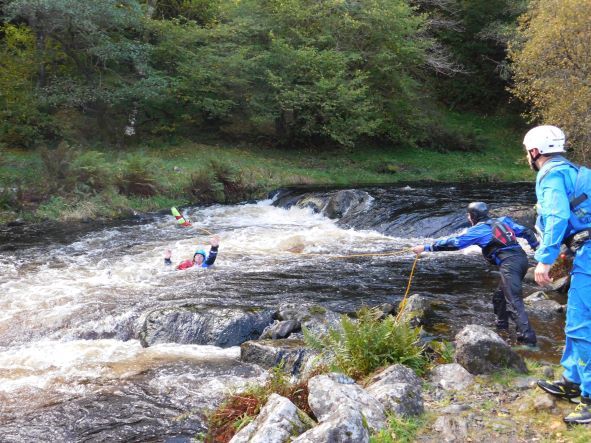 Rescue training venue hire at Canolfan Tryweryn, the National White Water Centre