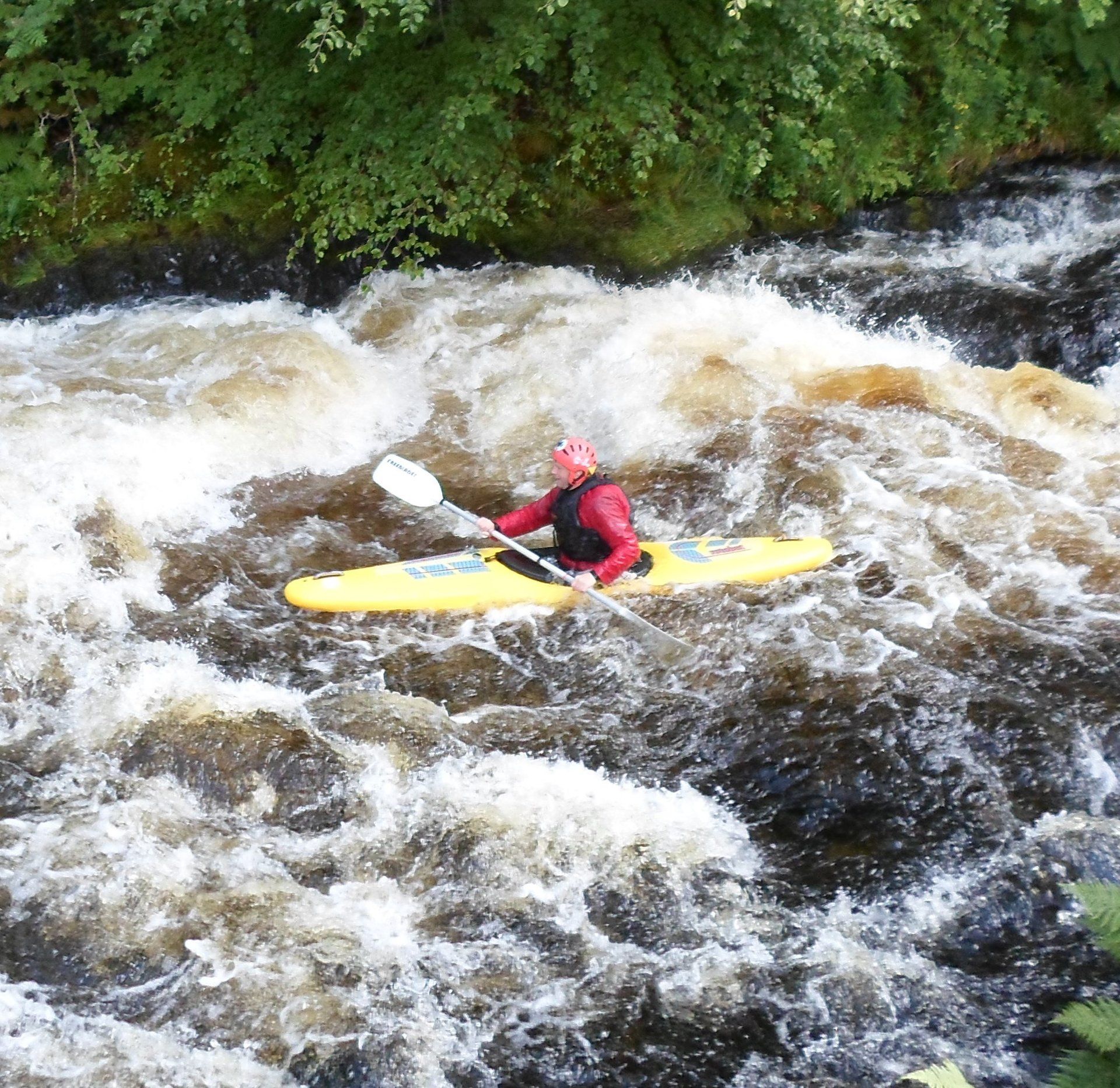 Whitewater kayaking on the river