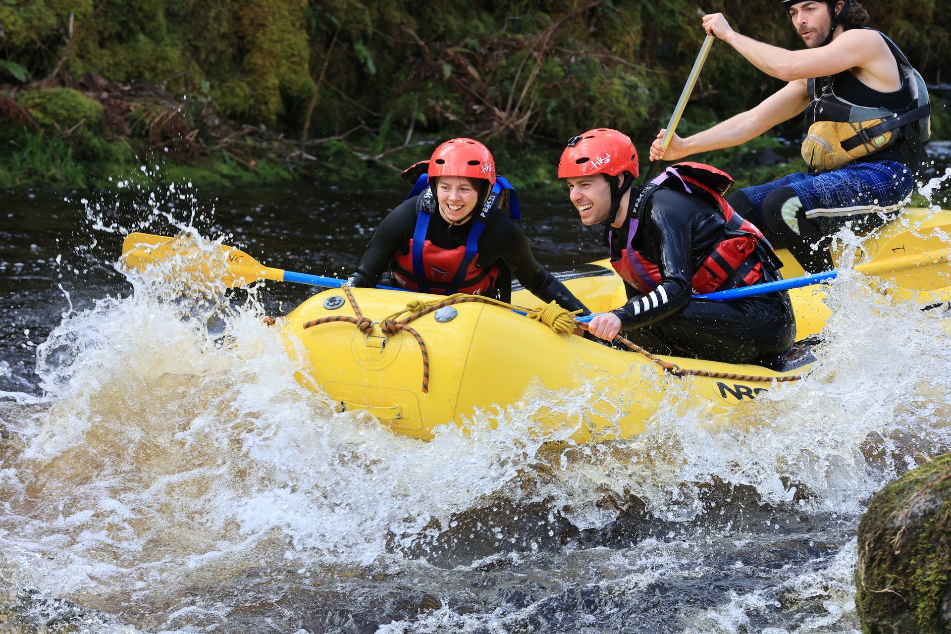 Rapid Whitewater Rafting Session in North Wales