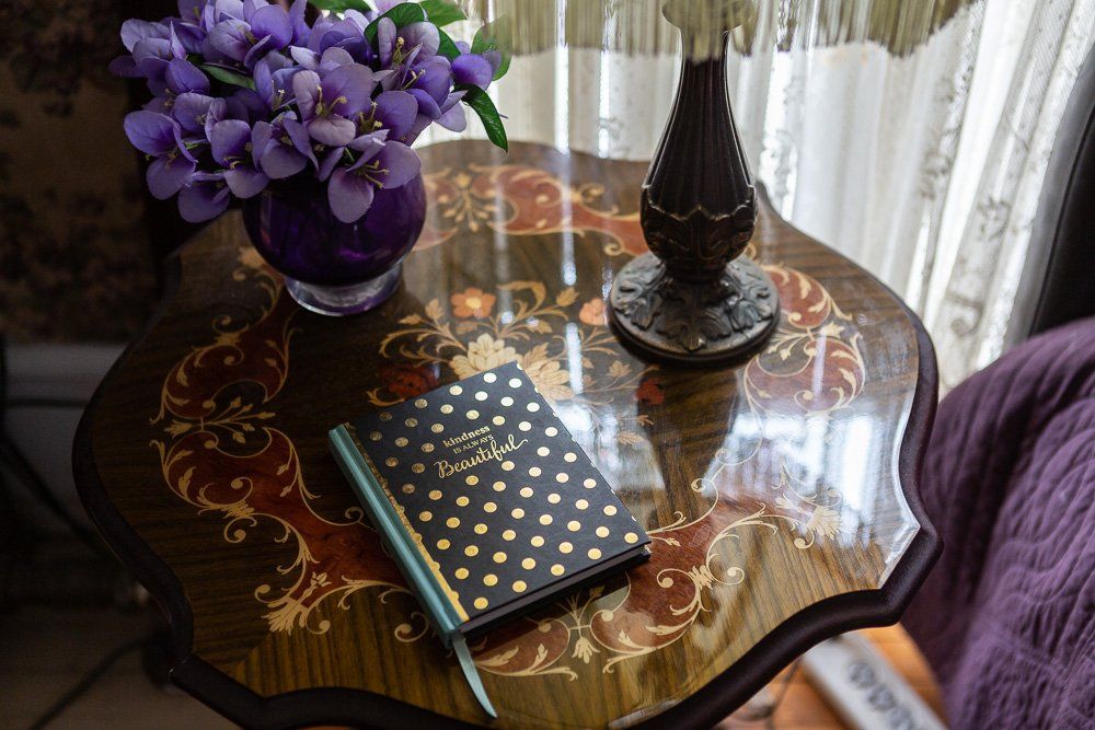 table with guestbook