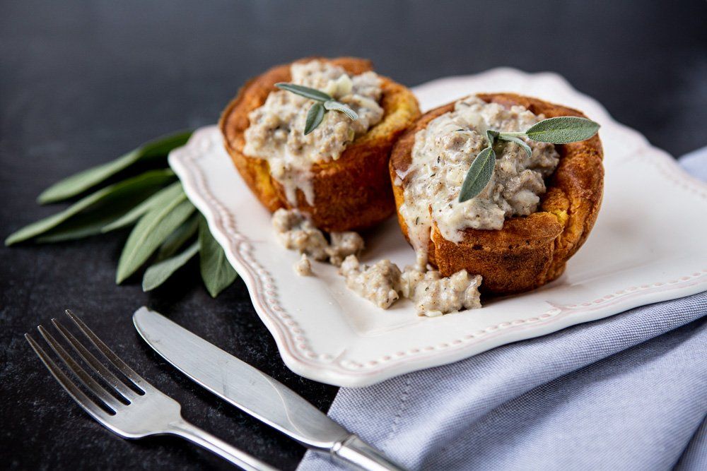 Sausage Gravy in Yorkshire Puddings