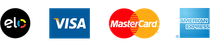 Os logotipos do visa mastercard e american express são mostrados