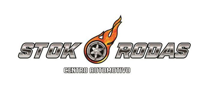 Um logotipo para uma empresa chamada stok rodas