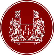 Bourgondisch zegel met witte heraldische leeuwen die vlaggen vasthouden, met daarin de initialen 