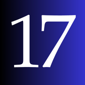 The number 17 is on a blue background