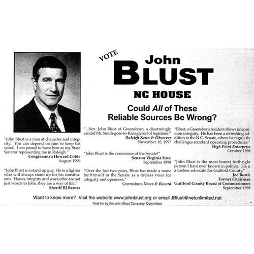 Vote Flyer | Greensboro, NC | John Blust for NC House