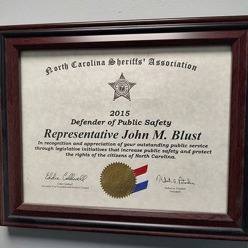 Award | Greensboro, NC | John Blust for NC House