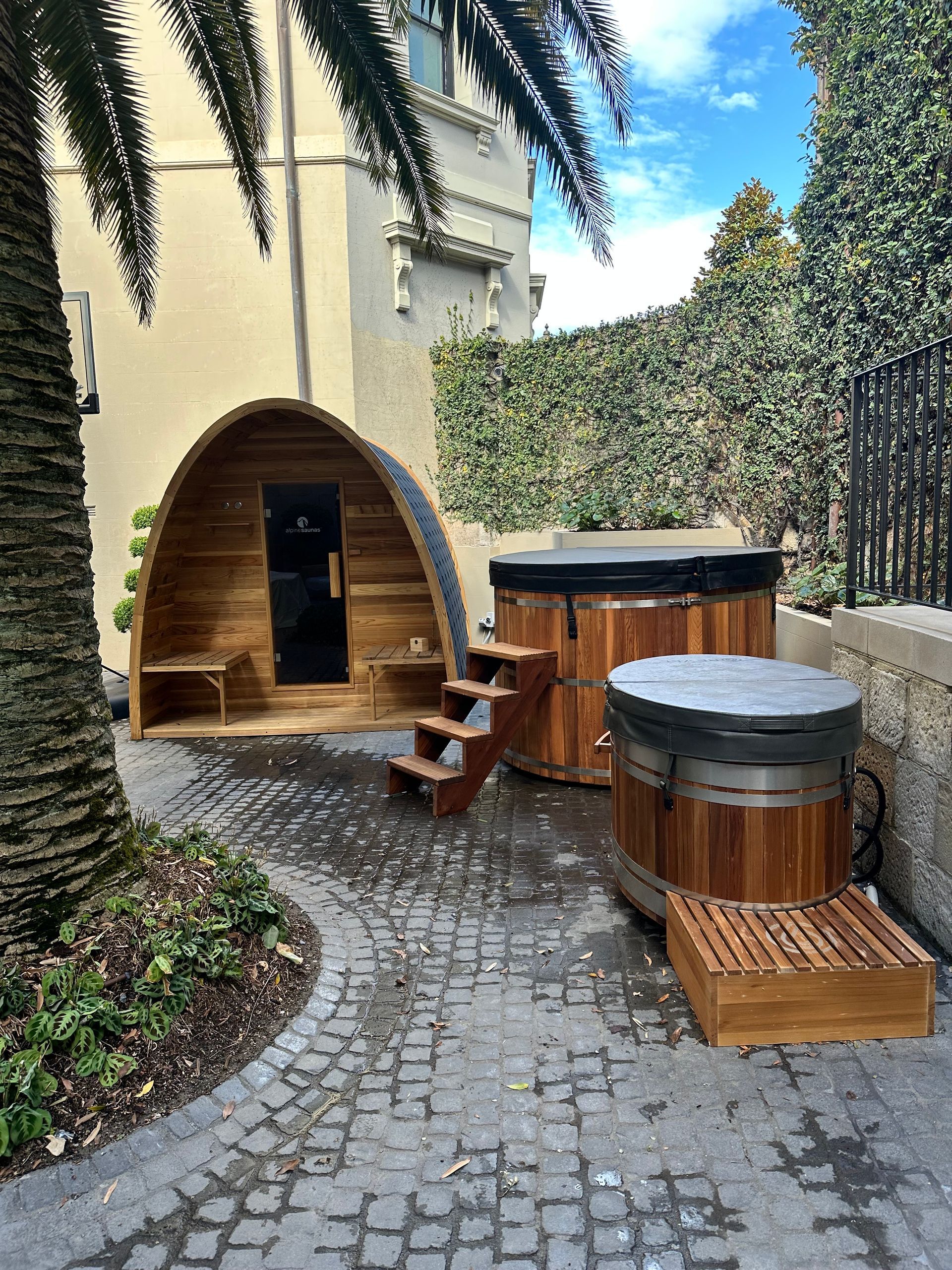 Wellness retreat, Traditional Alpine Sauna, Cedar Hot Tub, Revel Ice Bath