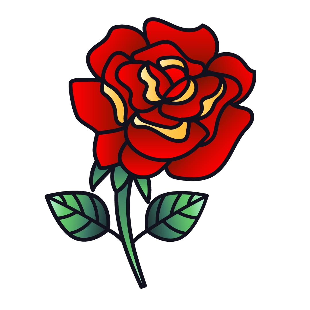 A red rose on a transparent background.