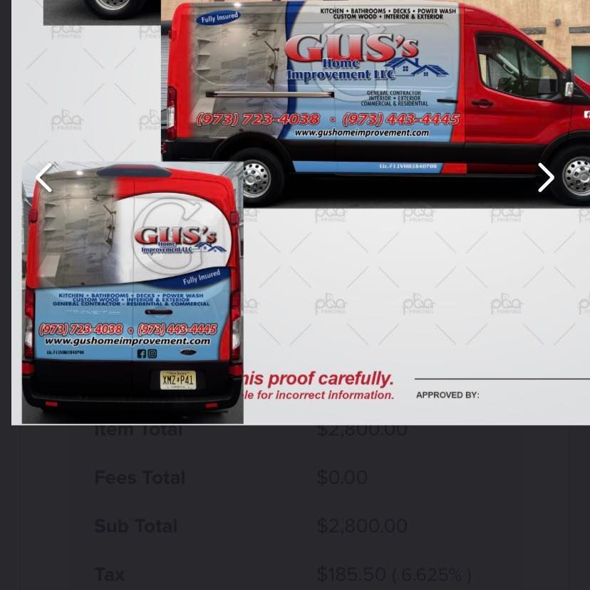 White Van With The Company Logo - Madison, NJ - Gus Home Improvement LLC