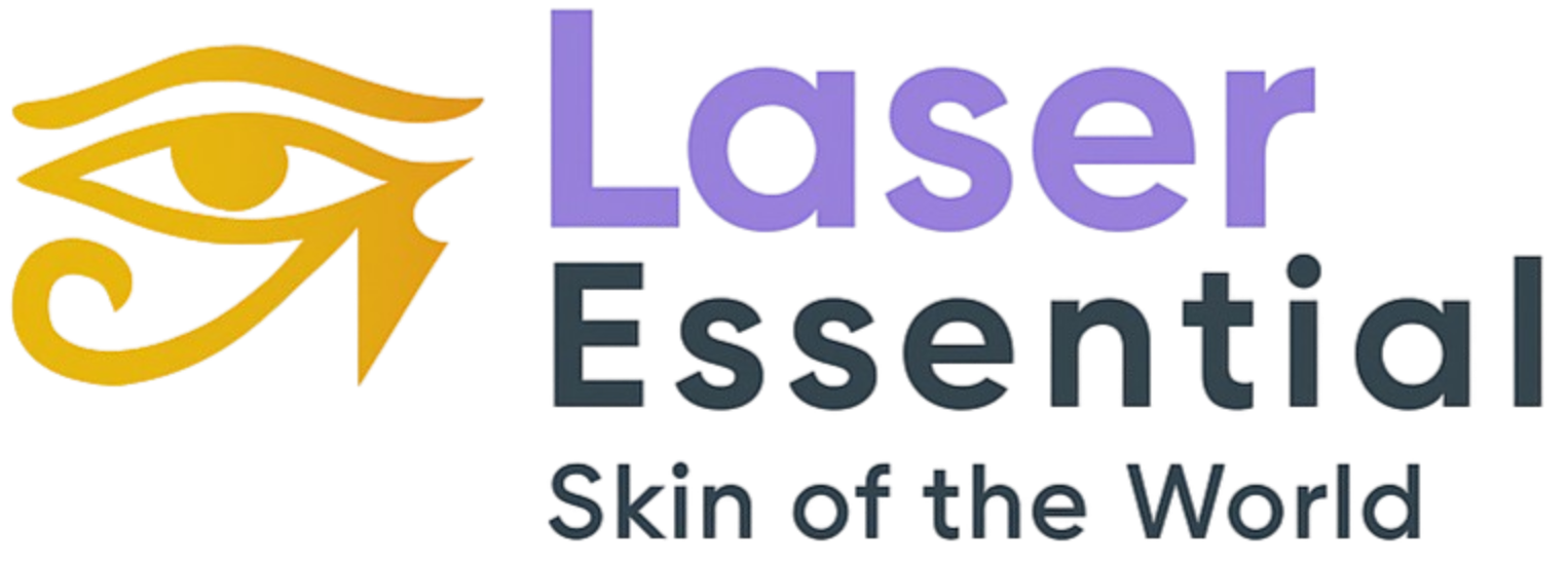 Laser Essential logo with eye symbol and tagline 