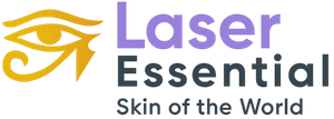 Laser Essential logo with eye symbol and tagline 