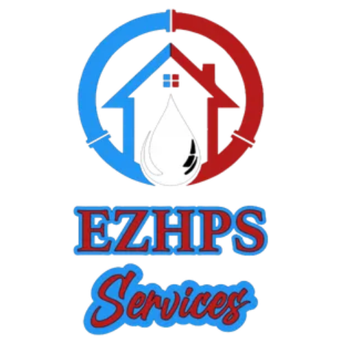 A logo for ezhips services with a house and a drop of water