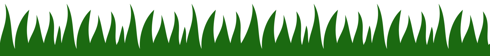 A row of green grass on a white background.
