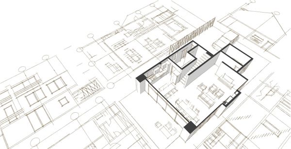 Un dessin en noir et blanc d'un plan d'étage d'un bâtiment.