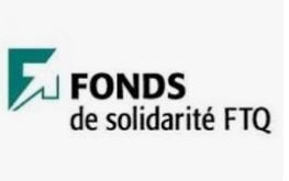 Un logo pour le fonds de solidarité ftq sur fond blanc