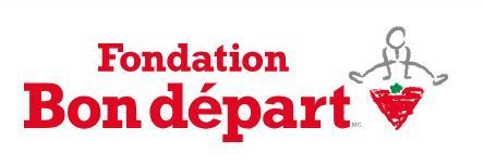 Un logo pour la fondation bon depart avec un bonhomme allumette et un coeur.