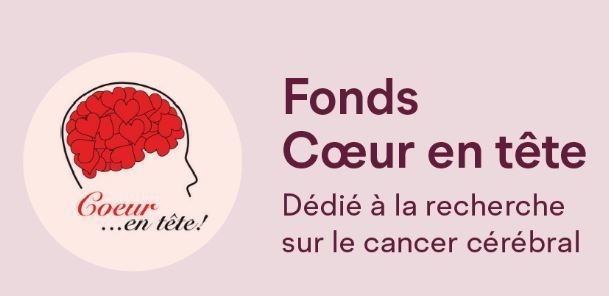 Un logo pour fonds cœur en tête avec un cerveau fait de cœurs