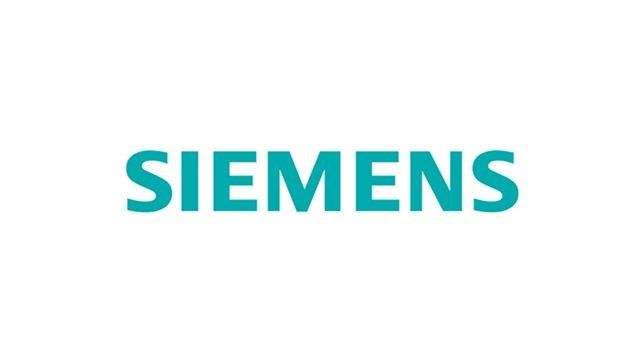 Le logo siemens est bleu et blanc sur fond blanc.